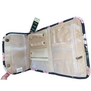 Pavilia‎ Jewelry Bag 9”X7” Black Floral Foldable Travel New